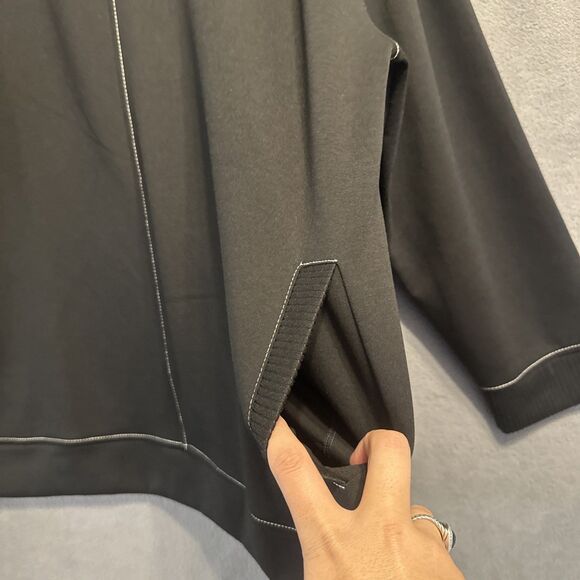 NWT Chico's Zenergy Contrast Stitch Tunic Sweatshirt Pockets Size 4 XXL Black - Picture 5 of 8